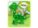 Drewniane Puzzle Dinozaur Isanosaurus Tyranosaurus Zielony Drewniane Puzzle Dinozaur Isanosaurus Tyranosaurus Zielony