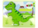 Drewniane Puzzle Dinozaur Isanosaurus Tyranosaurus Zielony Drewniane Puzzle Dinozaur Isanosaurus Tyranosaurus Zielony
