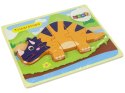 Drewniane Puzzle Dinozaury Triceratops Ankylosaurus Pomarańczowy Drewniane Puzzle Dinozaury Triceratops Ankylosaurus Pomarańczowy