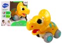 Dinozaur Na Kółkach Żółty Triceratops Figurka Dinozaur Na Kółkach Żółty Triceratops Figurka