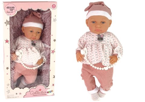 Lalka Bobas 46 cm Różowa Smoczek Kocyk Piórka Lalka Bobas 46 cm Różowa Smoczek Kocyk Piórka