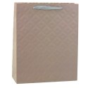 Torba Prezentowa Z Tłoczeniem Beżowa 32 x 26 x 10cm Torba Prezentowa Z Tłoczeniem Beżowa 32 x 26 x 10cm
