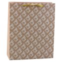 Torba Prezentowa Z Tłoczeniem Jasno Beżowa 32 x 26 x 10cm Torba Prezentowa Z Tłoczeniem Jasno Beżowa 32 x 26 x 10cm