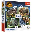 Puzzle - 4w1 - Groźne dinozaury - Universal Jurassic World Trefl 34607 Puzzle - 4w1 - Groźne dinozaury - Universal Jurassic World Trefl 34607