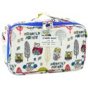 Piórnik Szkolny Organizer Kosmetyczka Kieszonka Sowy Biały 22,5cm Piórnik Szkolny Organizer Kosmetyczka Kieszonka Sowy Biały 22,5cm