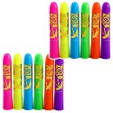 Zestaw Do Malowania Twarzy Pisaki Kredki Neonowe UV Fluorescencyjne 12szt Zestaw Do Malowania Twarzy Pisaki Kredki Neonowe UV Fluorescencyjne 12szt