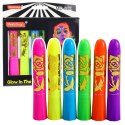 Zestaw Do Malowania Twarzy Pisaki Kredki Neonowe UV Fluorescencyjne 6szt Zestaw Do Malowania Twarzy Pisaki Kredki Neonowe UV Fluorescencyjne 6szt